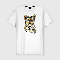Мужская slim-футболка Леопардёнок