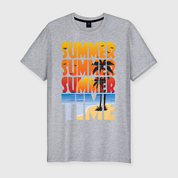 Футболка slim-fit SUMMER TIME, цвет: меланж