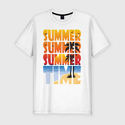 Футболка slim-fit SUMMER TIME, цвет: белый