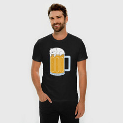 Футболка slim-fit Beer Cat, цвет: черный — фото 2