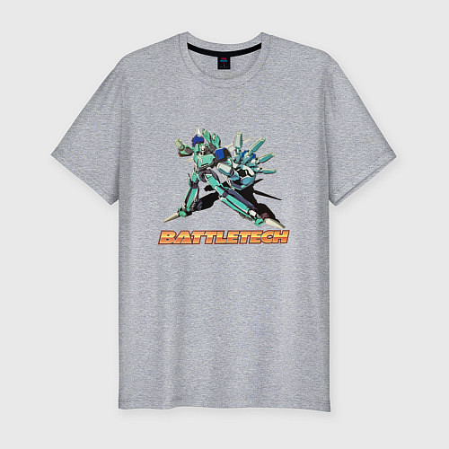 Мужская slim-футболка Battletech Comics / Меланж – фото 1