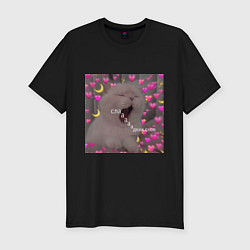 Мужская slim-футболка Мем котик