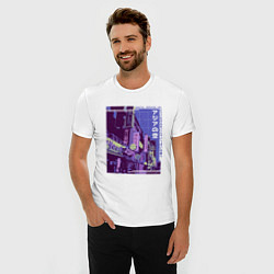 Футболка slim-fit Neon Asian Street Vaporwave, цвет: белый — фото 2