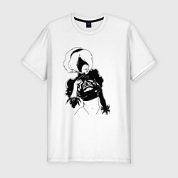 Футболка slim-fit YoRHa 2B Nier Automata Z, цвет: белый