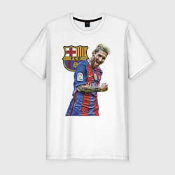 Мужская slim-футболка Лионель Месси Барселона Аргентинаа