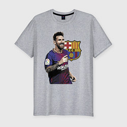 Футболка slim-fit Lionel Messi Barcelona Argentina, цвет: меланж