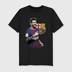 Футболка slim-fit Lionel Messi Barcelona Argentina, цвет: черный