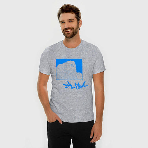 Мужская slim-футболка Юи Икари, Евангелион / Меланж – фото 3