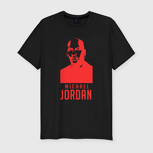 Мужская slim-футболка Michael Jordan / Черный – фото 1