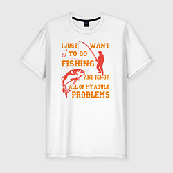 Футболка slim-fit I Want To Fishing, цвет: белый