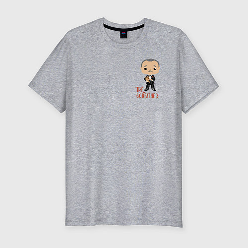 Мужская slim-футболка Крестный отец дон корлеоне / Меланж – фото 1