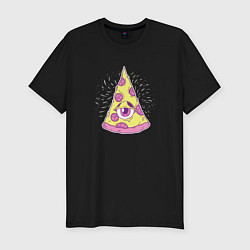 Мужская slim-футболка Пицца Иллюминат Третий глаз