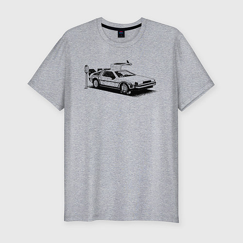 Мужская slim-футболка DeLorean / Меланж – фото 1