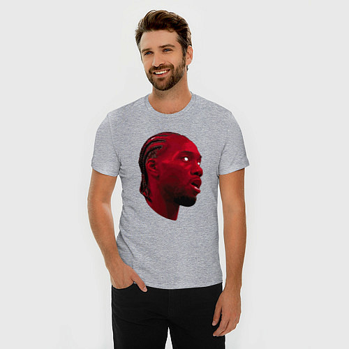 Мужская slim-футболка NBA - Leonard / Меланж – фото 3