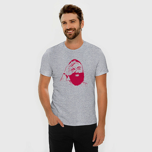 Мужская slim-футболка James Harden / Меланж – фото 3