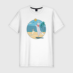 Футболка slim-fit Cat Volleyball, цвет: белый