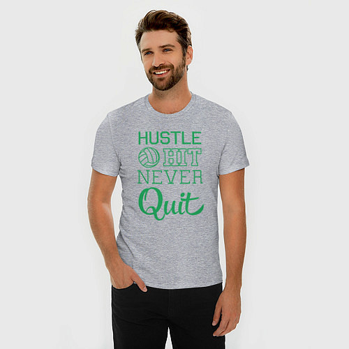 Мужская slim-футболка Hustle Hit / Меланж – фото 3