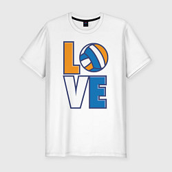 Футболка slim-fit Love Volleyball, цвет: белый