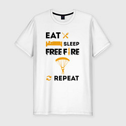 Мужская slim-футболка Eat Sleep Replay Free Fire