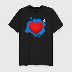 Мужская slim-футболка Влюбленное сердце