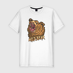 Мужская slim-футболка Дикий медведь