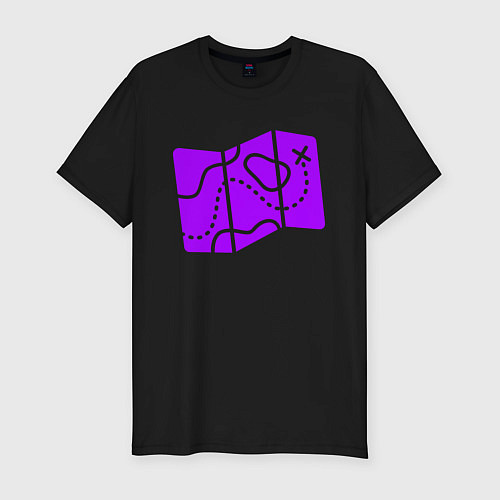 Мужская slim-футболка Карта / Черный – фото 1