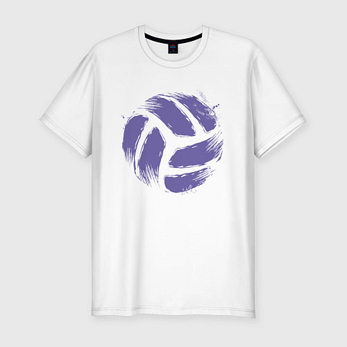 Мужская slim-футболка Мяч - Волейбол / Белый – фото 1