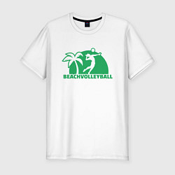 Мужская slim-футболка Пляжный волейбол
