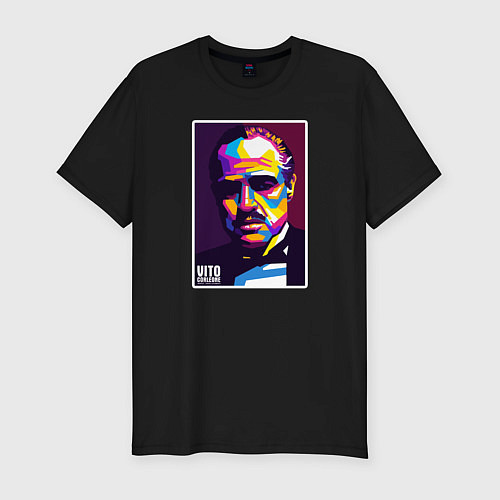 Мужская slim-футболка Крестный отец The godfather / Черный – фото 1