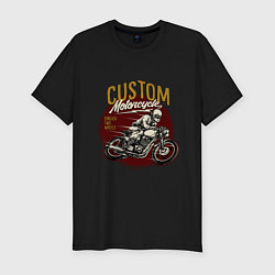 Мужская slim-футболка Ретро мотоцикл