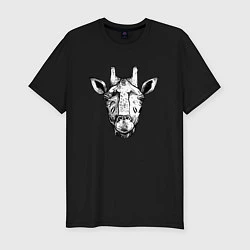 Мужская slim-футболка Голова жирафа