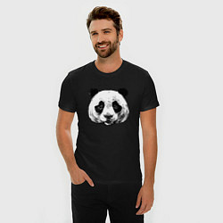 Футболка slim-fit Голова панды, цвет: черный — фото 2