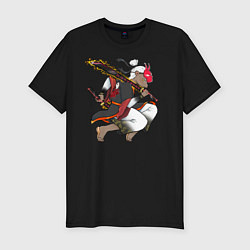 Футболка slim-fit Honey badger samurai, цвет: черный