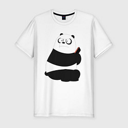 Мужская slim-футболка Возмущенная панда