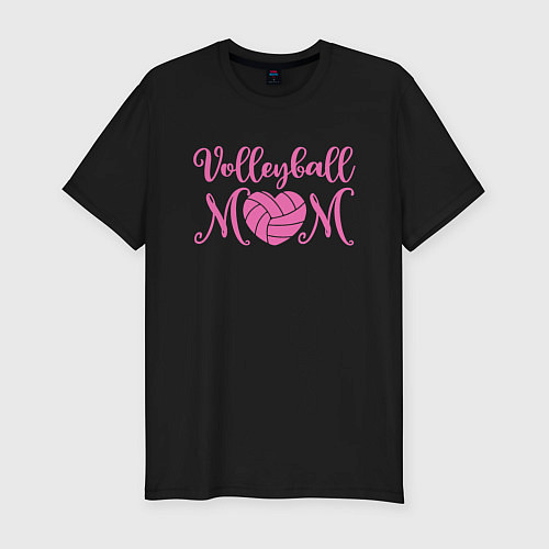 Мужская slim-футболка Волейбольная мама / Черный – фото 1