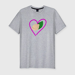 Мужская slim-футболка Любовь к пельменям