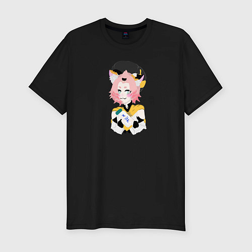 Мужская slim-футболка Диона с молоком / Черный – фото 1