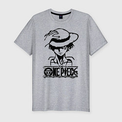 Мужская slim-футболка Луффи пират Соломенной шляпы