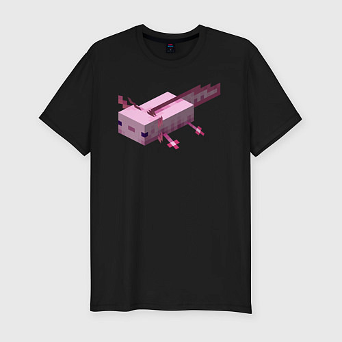 Мужская slim-футболка Аксолотль Axolotl / Черный – фото 1