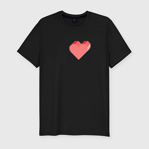 Мужская slim-футболка Сердце / Черный – фото 1