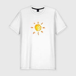 Мужская slim-футболка Солнце