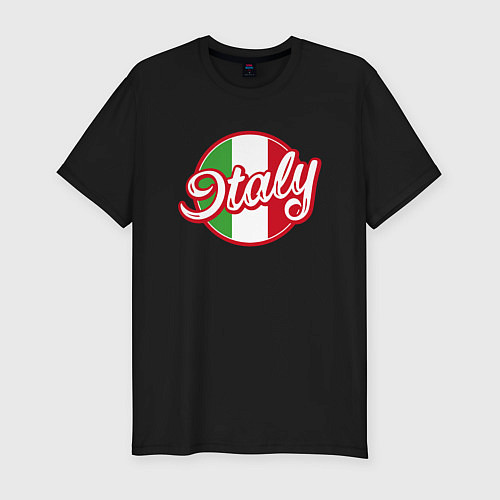 Мужская slim-футболка Italy / Черный – фото 1