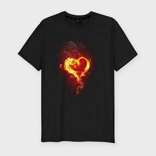 Мужская slim-футболка Пылкое сердце / Черный – фото 1