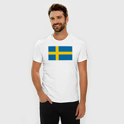 Футболка slim-fit Швеция Флаг Швеции, цвет: белый — фото 2