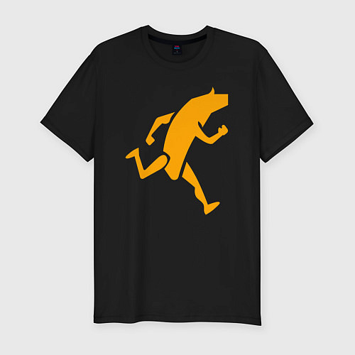 Мужская slim-футболка Бегущий банан / Черный – фото 1