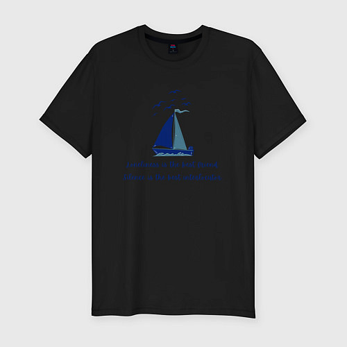 Мужская slim-футболка Loneliness / Черный – фото 1