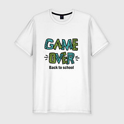 Футболка slim-fit Game over Назад в школу, цвет: белый