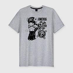 Мужская slim-футболка Тони Тони Чоппер и Трафальгар Ло One Piece