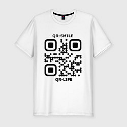 Футболка slim-fit QR-SMILE, цвет: белый