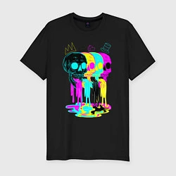 Футболка slim-fit 4 ЧЕРЕПА SKULLS NEON, цвет: черный